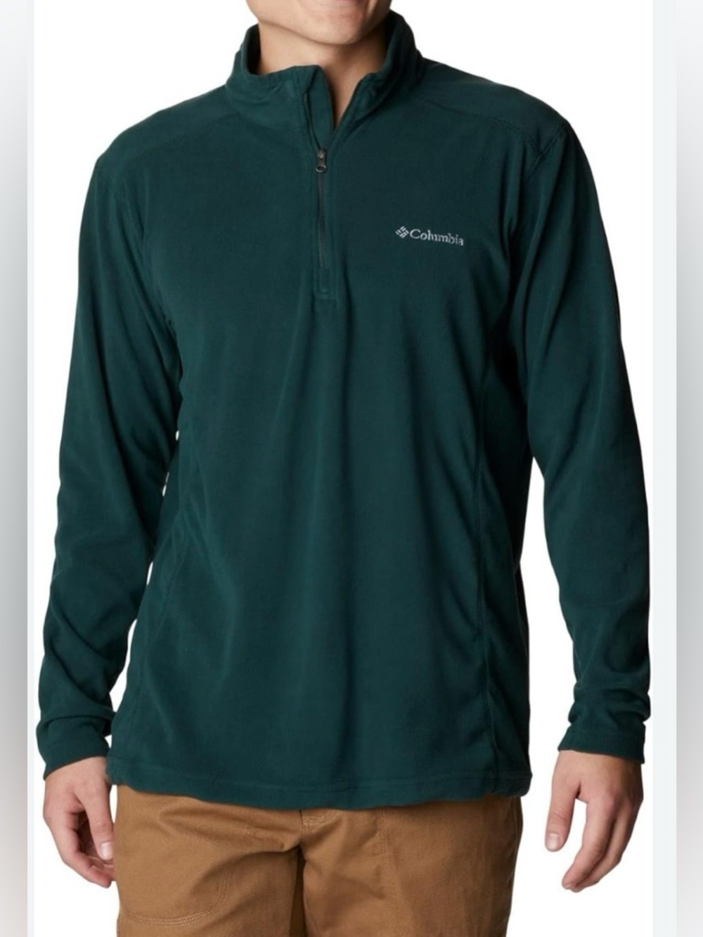 Columbia Green Men's Klamath Range ll Half Zip Sz S Fleece Pullover Sweatshirt